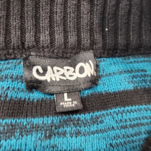 Carbon Men's Sweater, Quarter Zip Pullover, Sz Large Teal/Black
Lot F - Picture 3 of 8